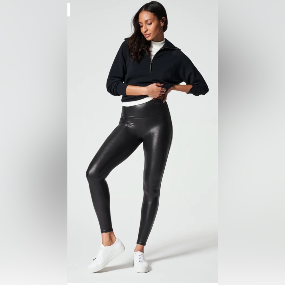 Spanx Faux Leather Leggings Size Medium Regular